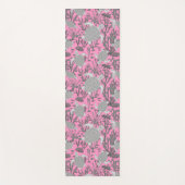 ウミガメのピンク色の灰色の海洋生物パターン ヨガマット (正面)