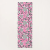 ウミガメのピンク色の灰色の海洋生物パターン ヨガマット (裏面)