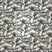 ウミガメのブラックパール ファブリック (タイル)