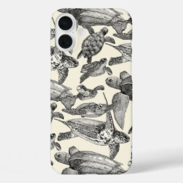 ウミガメのブラックパール iPhone 16 PLUSケース