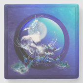 ウミガメのブルームーンレース ストーンコースター (正面)