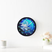 ウミガメのブルームーンレース ラウンド壁時計 (ホーム)