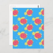 ウミガメのマンガ ポストカード (正面/裏面)