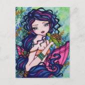 ウミガメのマーメイドファンタジーマリンアートポストカード ポストカード (正面)