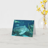 ウミガメのメッセージカード カード (黄色い花)