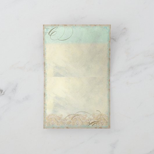 ウミガメのモダンな沿岸海のビーチの渦巻のスタイル サンキューカード (内部)