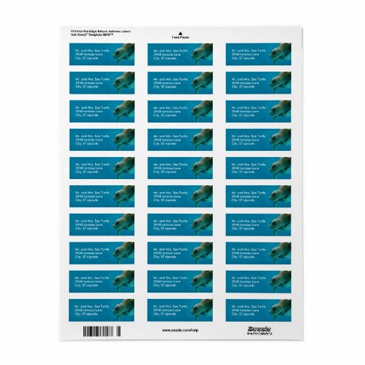 ウミガメのラベル ラベル (フルシート)