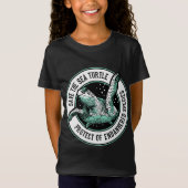 ウミガメのワイシャツの絶滅危ぐ種のティーを救って下さい Tシャツ (正面)