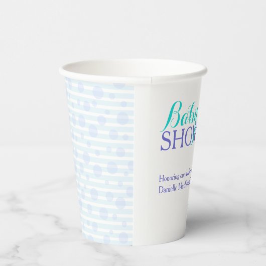 ウミガメのワニ色のベビーシャワーアクア 紙コップ (右)