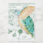 ウミガメのヴィンテージマップ（白） フードラベル (シングルラベル)