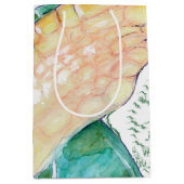 ウミガメのヴィンテージマップ（白） ミディアムペーパーバッグ (正面)