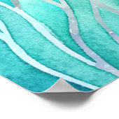 ウミガメの下で青い赤ちゃんシャワーバックドロ ポスター (角)