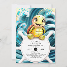 ウミガメの下で魅惑された誕生日