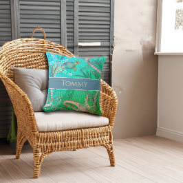 ウミガメの下パーソナライズされたで クッション