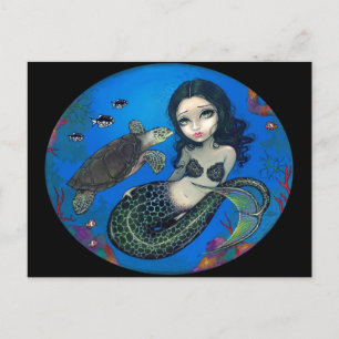 「ウミガメの人魚」のはがき ポストカード