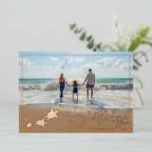 ウミガメの休日のフォトグリーティング 箔シーズンカード (立ち正面)