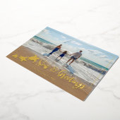 ウミガメの休日のフォトグリーティング 箔シーズンカード (回転した状態)