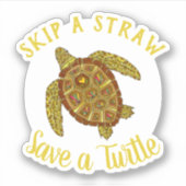 ウミガメの保護 シール (正面)