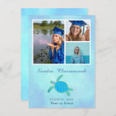 ウミガメの卒業発表カード 案内状 (正面/裏面)