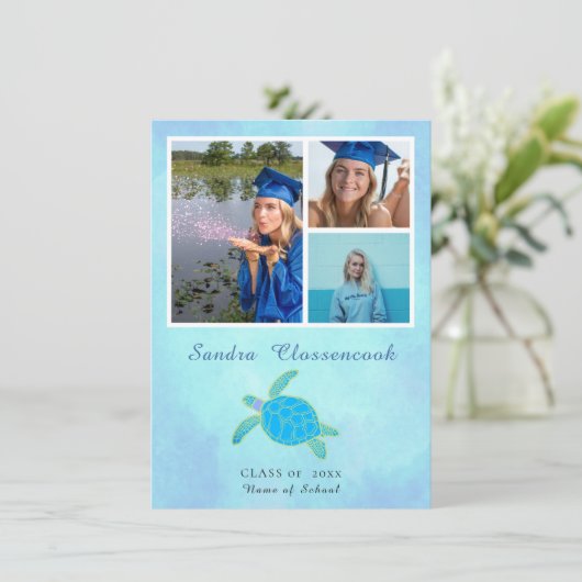 ウミガメの卒業発表カード 案内状 (スタンド正面)