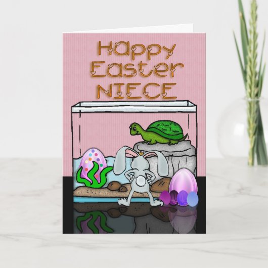 ウミガメの卵を持つ姪のイースターカード シーズンカード (正面)