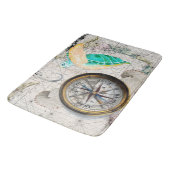 ウミガメの地図ベージュ バスマット (アングル)