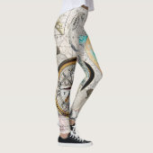 ウミガメの地図ベージュ レギンス (右)