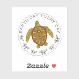 ウミガメの大地の日かわいい シール