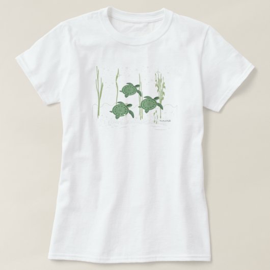 ウミガメの女性のTシャツ Tシャツ (デザイン正面)