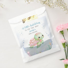 ウミガメの孵化女の子の赤ちゃんシャワー フェイバーバッグ