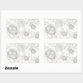 ウミガメの家族が私を彩る 長方形シール (シート)