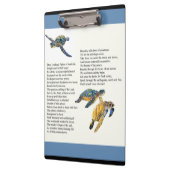 ウミガメの平和平静の詩の祈りの言葉のクリップボード クリップボード (左)