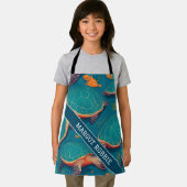ウミガメの幾何カラフルパーソナライズされた模様 エプロン (インサイチュ)