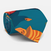ウミガメの幾何カラフルパーソナライズされた模様 ネクタイ (ロール)