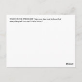 ウミガメの引用文に時間を感動的置く ポストカード (裏面)