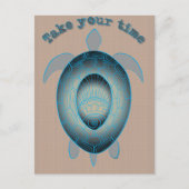 ウミガメの引用文に時間を感動的置く ポストカード (正面)