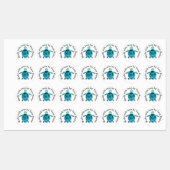 ウミガメの愛で作るアイロン ラベル (シート)