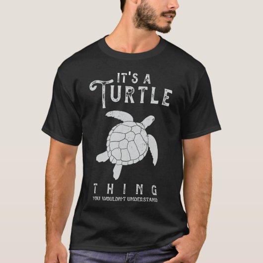 ウミガメの愛海おもしろい動物 Tシャツ (正面)