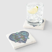 ウミガメの愛 ストーンコースター (横)