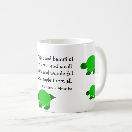 ウミガメの感動的引用文 コーヒーマグカップ (正面右)