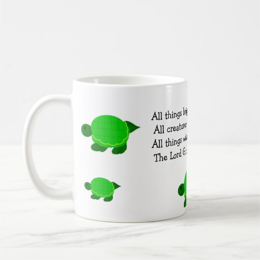 ウミガメの感動的引用文 コーヒーマグカップ (左)