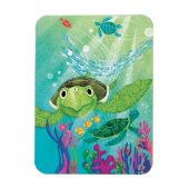 ウミガメの救出 マグネット (縦)