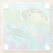 ウミガメの救助 ガラスコースター (裏面)