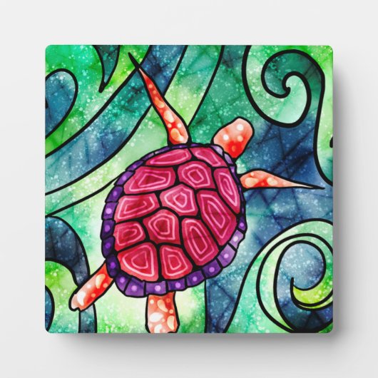 ウミガメの明るい色 フォトプラーク (正面)