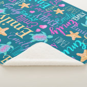 ウミガメの星模様ピンク色の紫の珊瑚 シェルパブランケット (3/4)