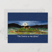 ウミガメの月お洒落水の色はがき ポストカード (正面/裏面)