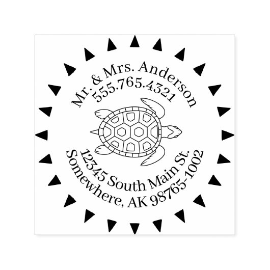 ウミガメの本性の矢連絡を愛する セルフインキングスタンプ (デザイン)