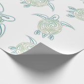 ウミガメの模様（白緑） ラッピングペーパー (角)