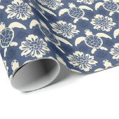 ウミガメの模様：装飾海アート ラッピングペーパー (ロールコーナー)