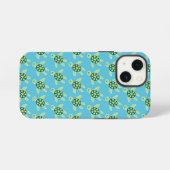 ウミガメの模様（青） iPhoneケース (裏面横)